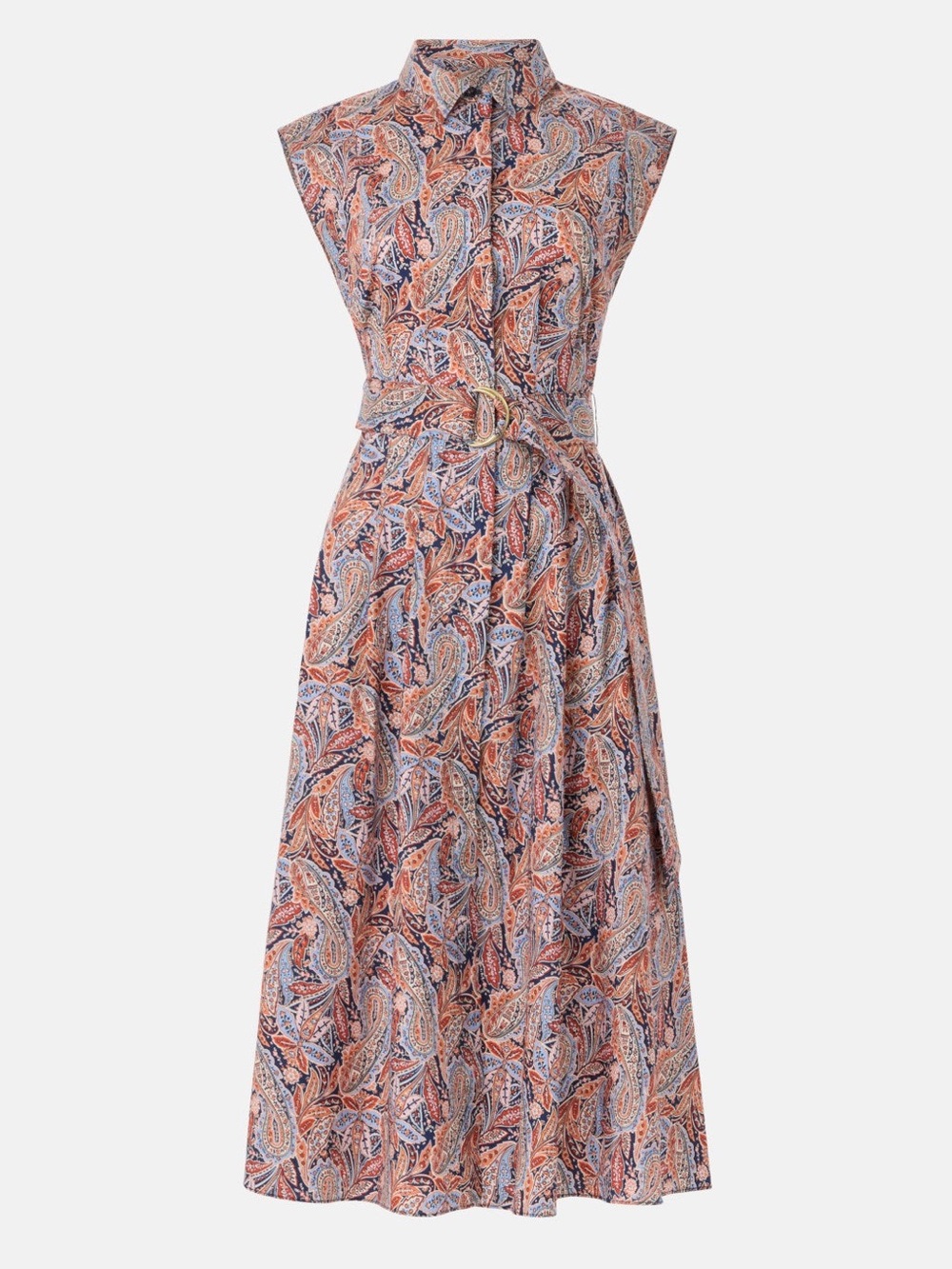 Veronica Beard Loreta Paisley Midi Shirtdress Size 10 NWOT No Belt
